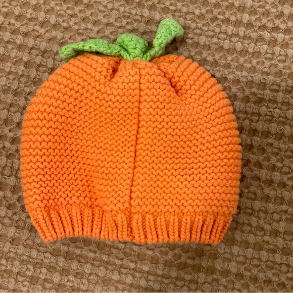 Carter's Halloween Pumpkin Knit Hat - Orange and Green - Picture 3 of 7